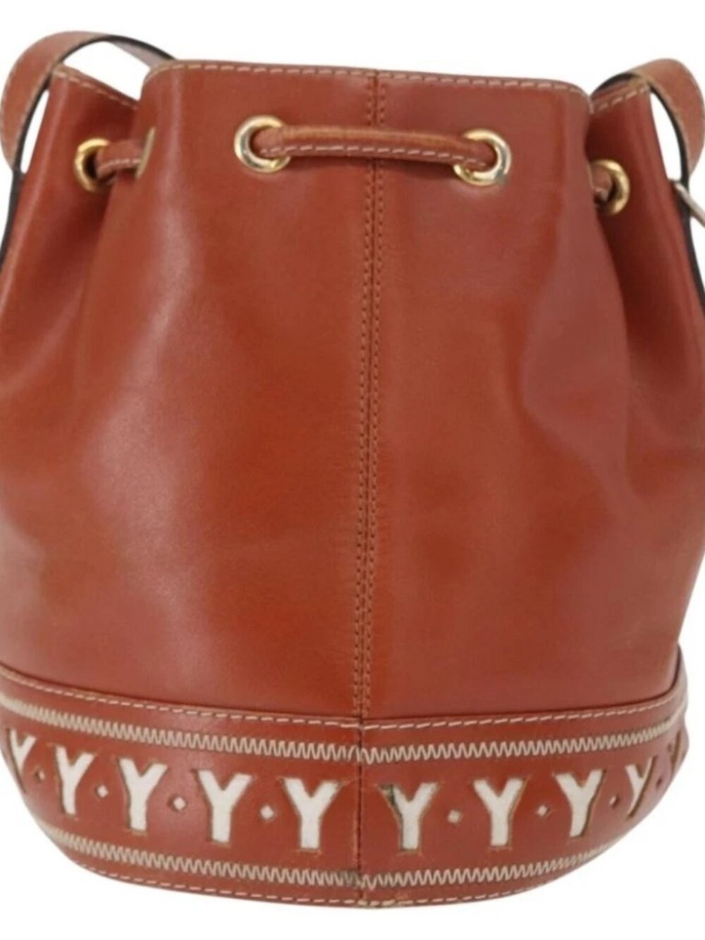 SAINT LAURENT purse Shoulder Bag Leather Brown Gold - Picture 2 of 14